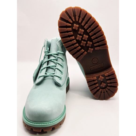 Youth Timberland® Premium 6-Inch Waterproof Boot Timberland Premium 6-Inch Boots 50th Anniversary Mint Green Nubuck Youth 2.5